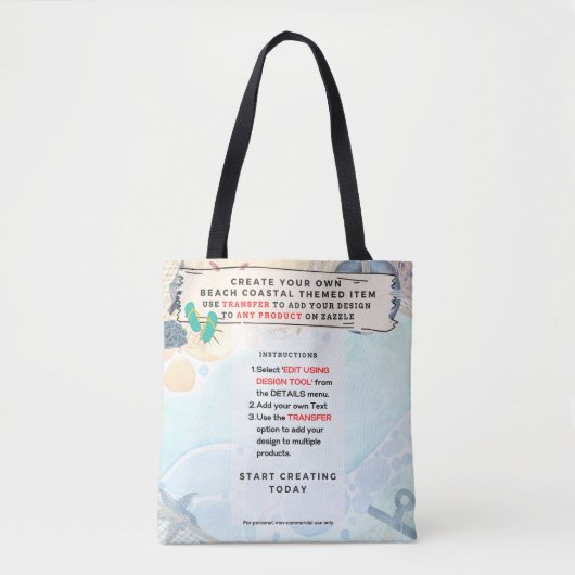 Ontwerp eigen strand kust Nauzale Tote Bag (Voorkant)