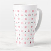 Ontwerp elegant zwart-roze patroonpatroon latte mok (Rechterhoek)