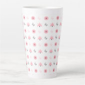 Ontwerp elegant zwart-roze patroonpatroon latte mok (Voorkant)