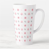 Ontwerp elegant zwart-roze patroonpatroon latte mok (Rechts)