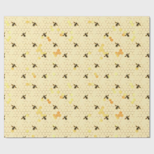 Ontwerp elf zonnebloem- en bijenreeksen cadeaupapier (Vlak)