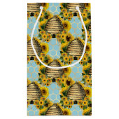 Ontwerp elf zonnebloem- en bijenreeksen klein cadeauzakje (Achterkant)