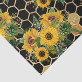 Ontwerp elf zonnebloem- en bijenreeksen tissuepapier (Detail)