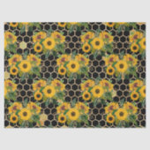 Ontwerp elf zonnebloem- en bijenreeksen tissuepapier (Voorkant)