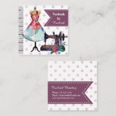 Ontwerp en handgemaakte ambachtelijke mode vierkante visitekaartje (Voorkant / Achterkant)