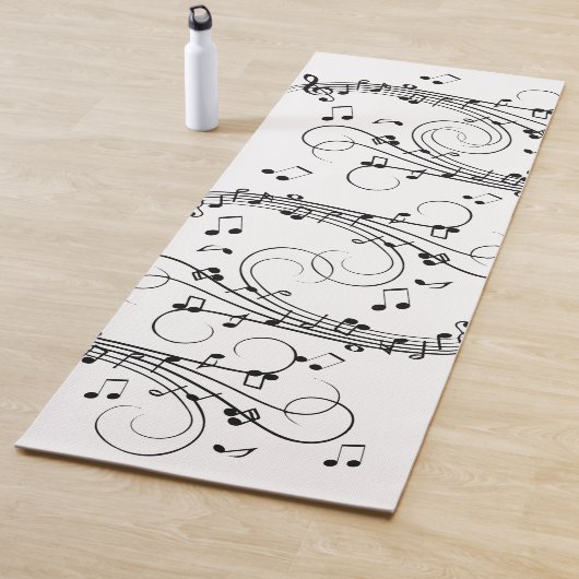 Ontwerp fancy notities over muziek yogamat (In situ)