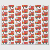 Ontwerp Firevrachtwagenpatroon Cadeaupapier (Vlak)