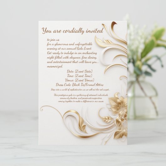 Ontwerp galabijeenkomst uitnodiging (Staand voorkant)