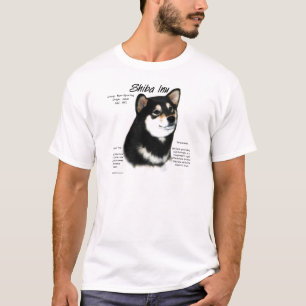 Ontwerp geschiedenis Shiba Inu (blk/tan) T-shirt