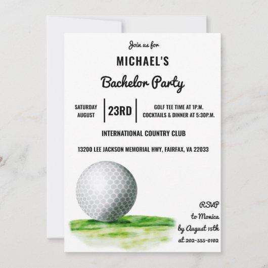 Ontwerp golfbal | Golf vrijgezellenfeest Kaart (Voorkant)