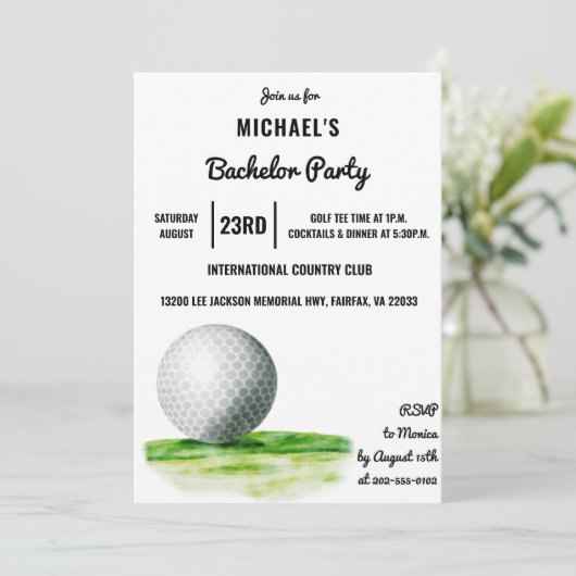 Ontwerp golfbal | Golf vrijgezellenfeest Kaart (Staand voorkant)