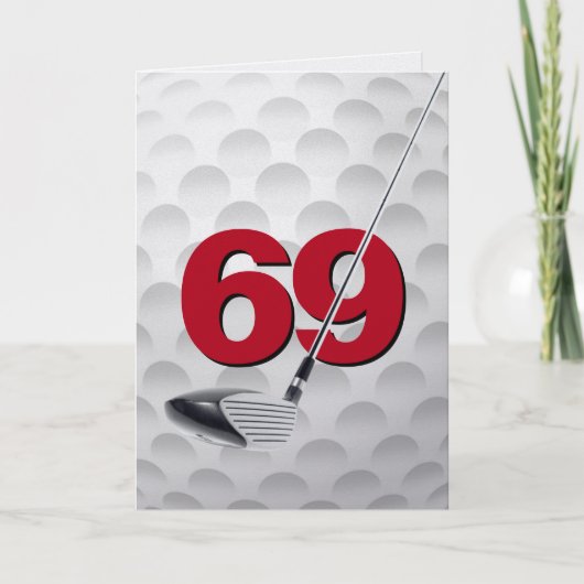 Ontwerp golfbal voor 69e verjaardag kaart (Voorkant)
