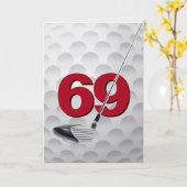 Ontwerp golfbal voor 69e verjaardag kaart (Gele Bloem)