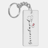 Ontwerp GroGroenland van het Heart van de Vlag Sleutelhanger (Voorkant Links)