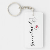 Ontwerp GroGroenland van het Heart van de Vlag Sleutelhanger (Voorkant)