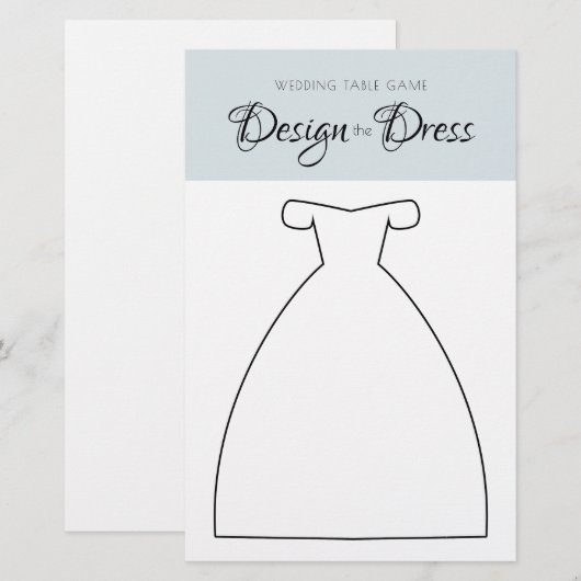 Ontwerp het dress-weddenschapsspel zwart-wit (Voorkant / Achterkant)