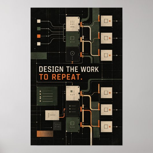 Ontwerp het werk om moderne systemen en processen poster (Voorkant)