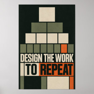 Ontwerp het werk om moderne systemen typografisch poster