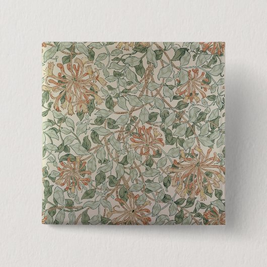 Ontwerp 'Honeysuckle II' Vierkante Button 5,1 Cm (Voorkant)