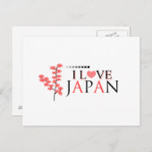 Ontwerp "I love Japan" voor Japan Lovers Briefkaart (Voorkant / Achterkant)