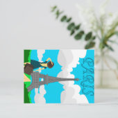 Ontwerp in de retro-stijl van Parijs Briefkaart (Staand voorkant)