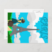 Ontwerp in de retro-stijl van Parijs Briefkaart (Voorkant / Achterkant)