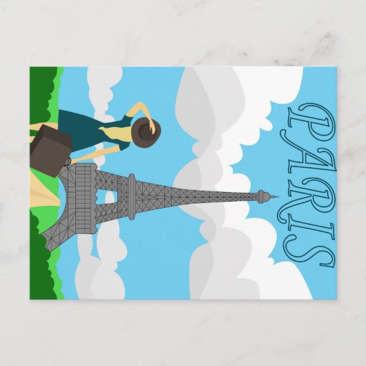 Ontwerp in de retro-stijl van Parijs Briefkaart (Voorkant)