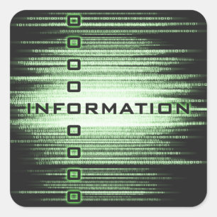 Ontwerp informatietekst vierkante sticker