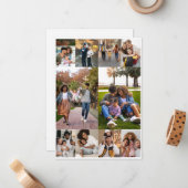 Ontwerp Je Eigen 10 Foto Collage Notitiekaartje (Voorkant / Achterkant in situ)