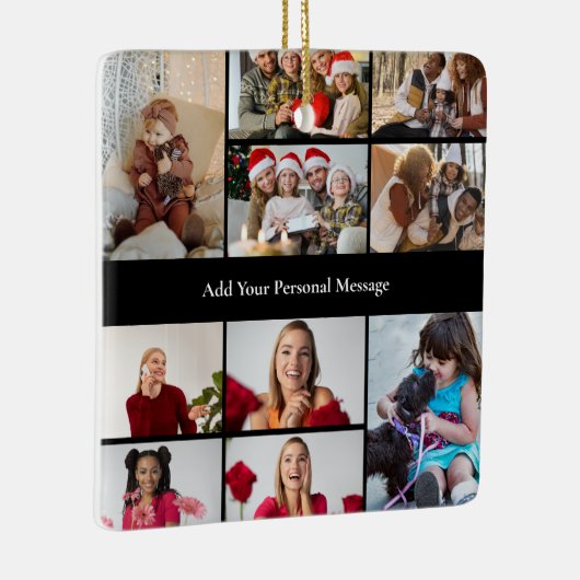 Ontwerp je eigen 10 foto collage Poster Keramisch Ornament (Rechts)