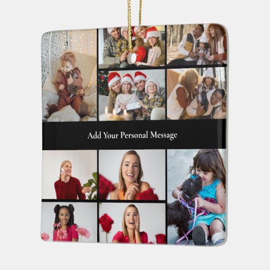 Ontwerp je eigen 10 foto collage Poster Keramisch Ornament (Links)