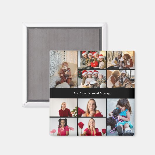 Ontwerp je eigen 10 foto collage Poster Magneet (Voorkant / Achterkant)