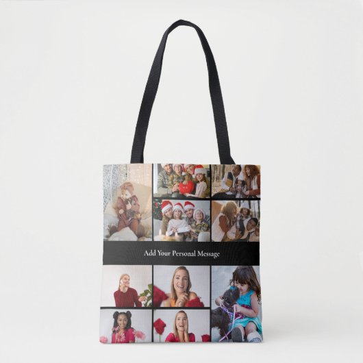 Ontwerp je eigen 10 foto collage Poster Tote Bag (Voorkant)