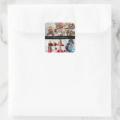 Ontwerp je eigen 10 foto collage Poster Vierkante Sticker (Tas)