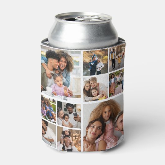 Ontwerp je eigen 10 fotocollage blikjeskoeler (Blikje Voorkant)