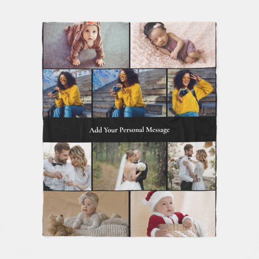 Ontwerp je eigen 10 fotocollage fleece deken (Voorkant)
