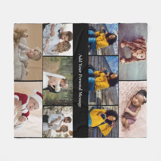 Ontwerp je eigen 10 fotocollage fleece deken (Voorkant (Horizontaal))