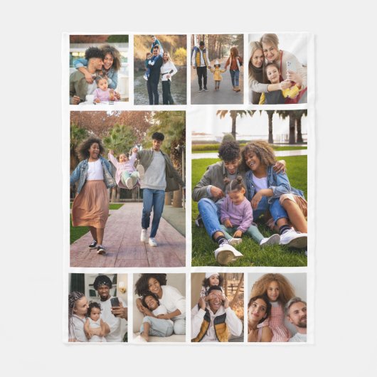 Ontwerp je eigen 10 fotocollage fleece deken (Voorkant)