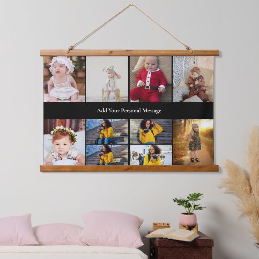 Ontwerp je eigen 10 fotocollage hangend wandkleed (Slaapkamer)