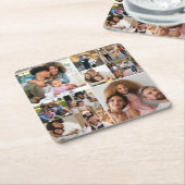 Ontwerp je eigen 10 fotocollage kartonnen onderzetters (Schuin)