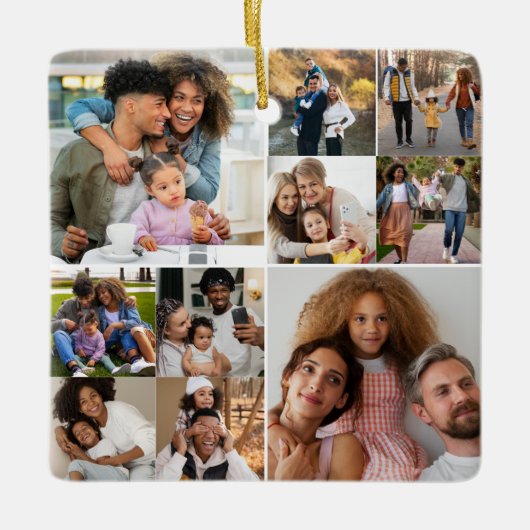 Ontwerp je eigen 10 fotocollage keramisch ornament (Voorkant)