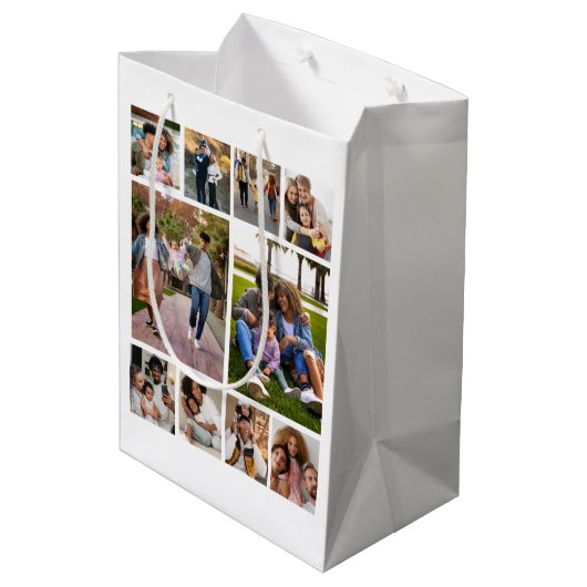Ontwerp je eigen 10 fotocollage medium cadeauzakje (Achterkant Gekanteld)