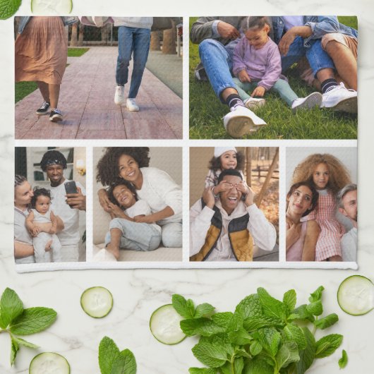 Ontwerp je eigen 10 fotocollage theedoek (Gevouwen)