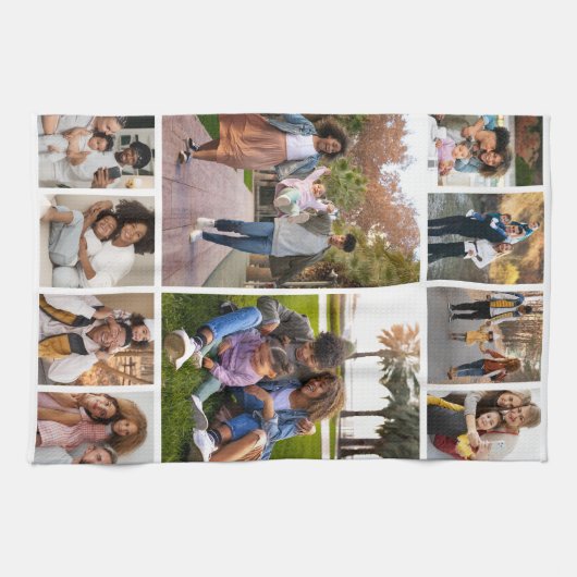 Ontwerp je eigen 10 fotocollage theedoek (Horizontaal)