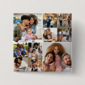 Ontwerp je eigen 10 fotocollage vierkante button 5,1 cm (Voorkant)