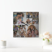Ontwerp je eigen 10 fotocollage vierkante klok (Huis)