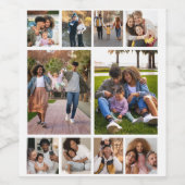 Ontwerp je eigen 10 fotocollage wijn etiket (Enkel label)