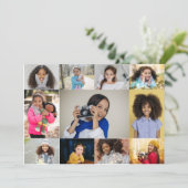 Ontwerp je eigen 11 fotocollage aankondiging (Staand voorkant)