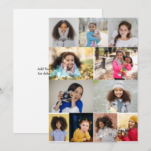 Ontwerp je eigen 11 fotocollage aankondiging (Voorkant / Achterkant)