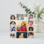 Ontwerp je eigen 11 fotocollage aankondiging (Staand voorkant)